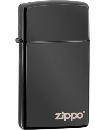 26583 Slim® High Polish Black Zippo Logo