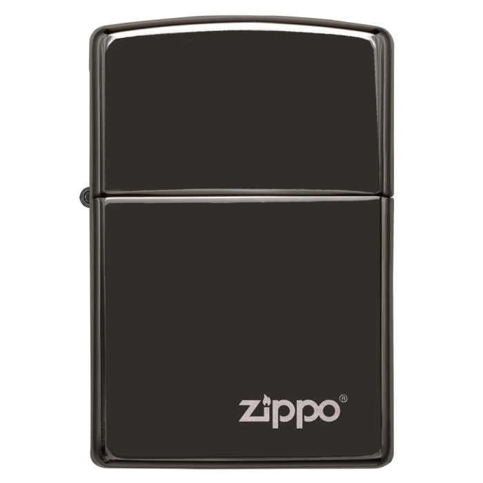 26332 High Polish Black Zippo Logo
