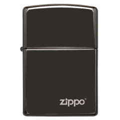 26332 High Polish Black Zippo Logo