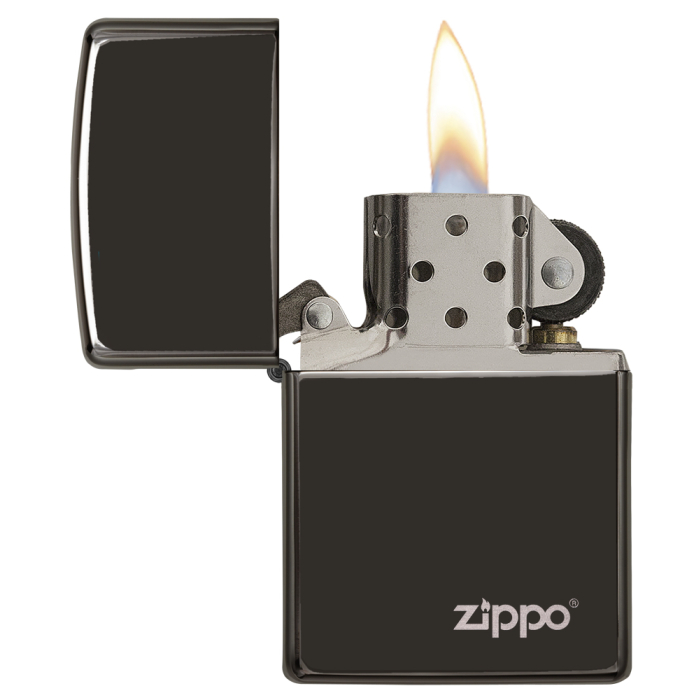 26332 High Polish Black Zippo Logo