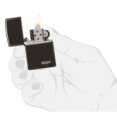 26332 High Polish Black Zippo Logo