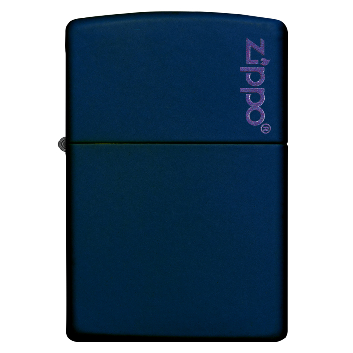 26098 Navy Matte Zippo Logo