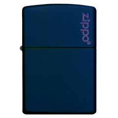 26098 Navy Matte Zippo Logo