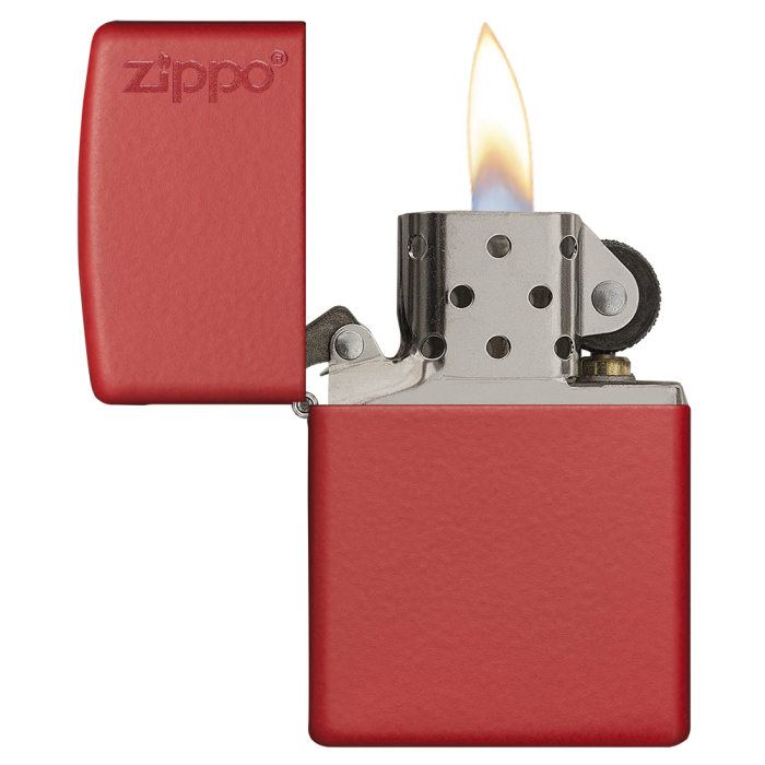 26096 Red Matte Zippo Logo