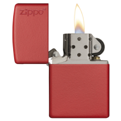 26096 Red Matte Zippo Logo