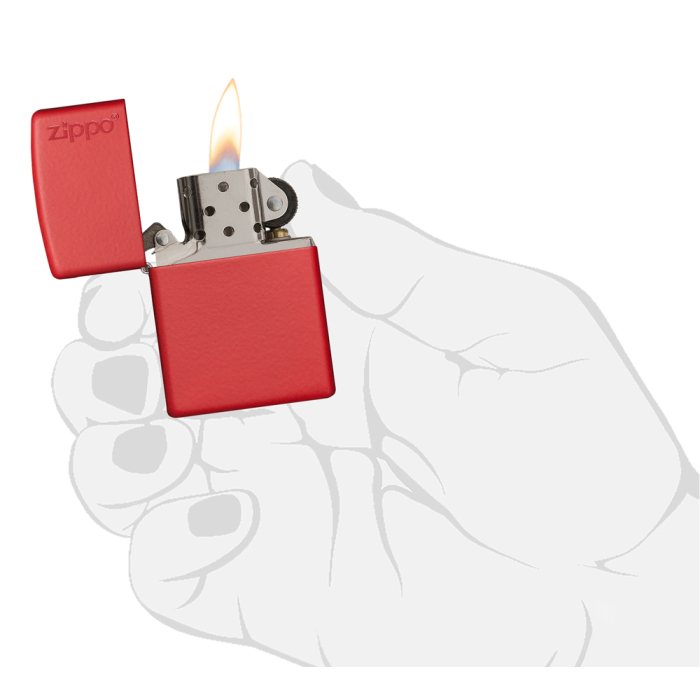 26096 Red Matte Zippo Logo