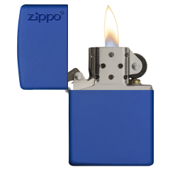 26095 Royal Blue Matte Zippo Logo