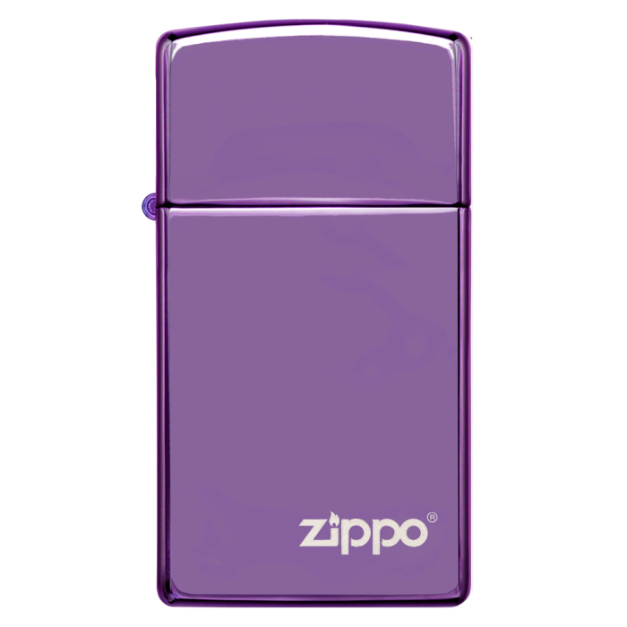 26002 Slim® High Polish Purple Zippo Logo