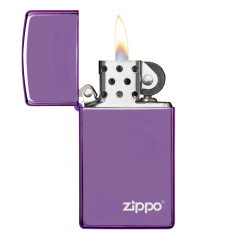 26002 Slim® High Polish Purple Zippo Logo
