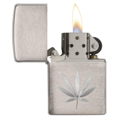 21893 Chrome Marijuana Leaf Design