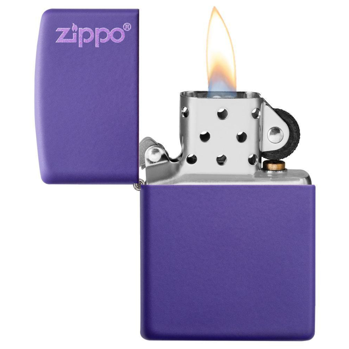 26097 Purple Matte Zippo Logo