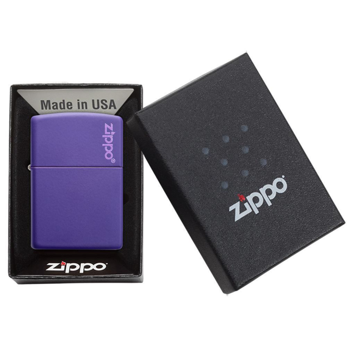 26097 Purple Matte Zippo Logo