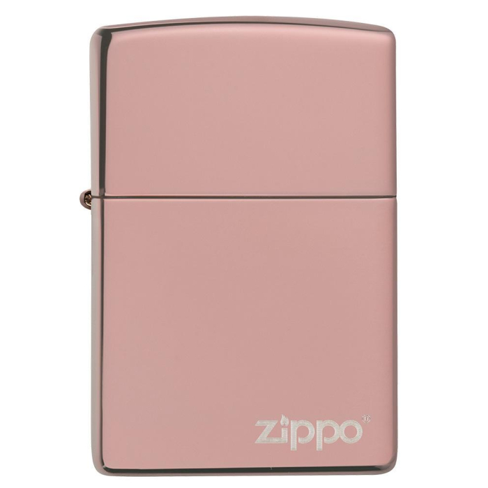 26908 High Polish Rose Gold Zippo Logo