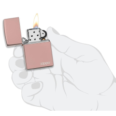 26908 High Polish Rose Gold Zippo Logo