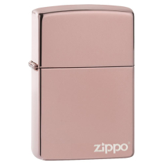 26908 High Polish Rose Gold Zippo Logo