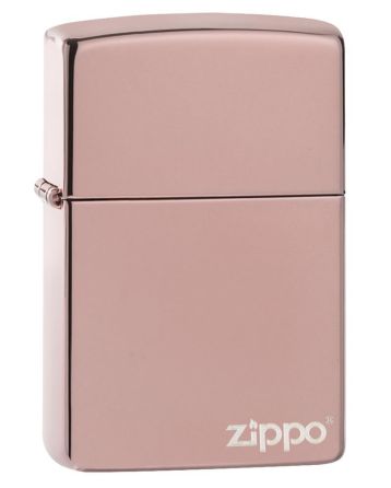 26908 High Polish Rose Gold Zippo Logo