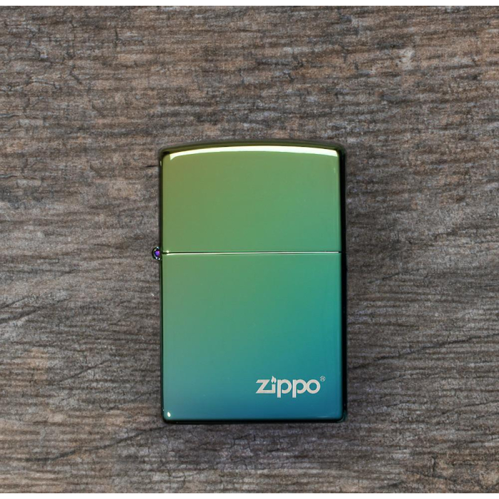 26914 High Polish Teal Zippo Logo