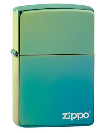 26914 High Polish Teal Zippo Logo