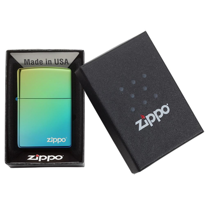 26914 High Polish Teal Zippo Logo