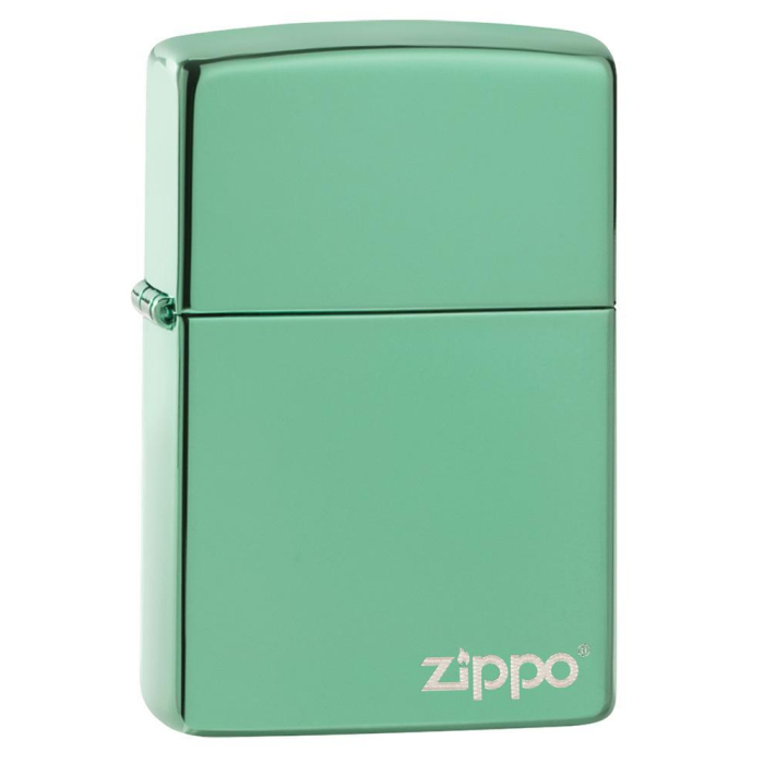 26585 High Polish Green Zippo Logo