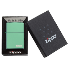 26585 High Polish Green Zippo Logo