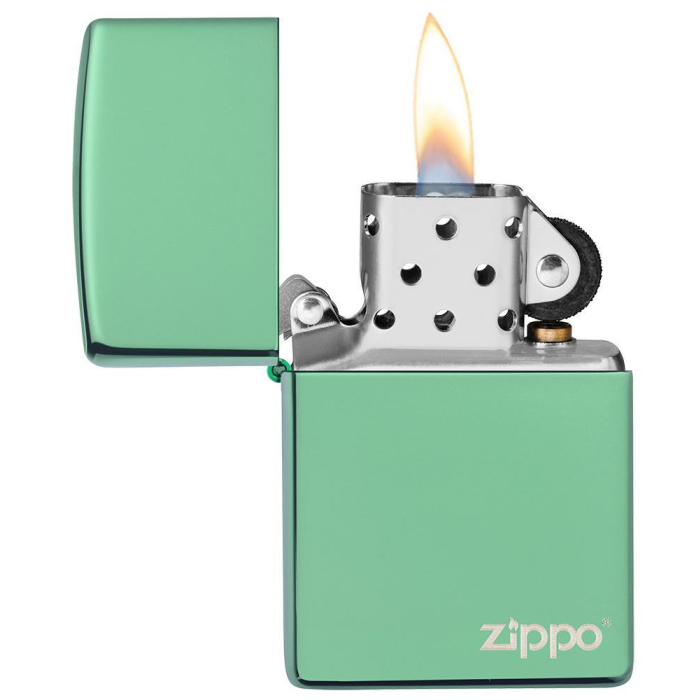26585 High Polish Green Zippo Logo
