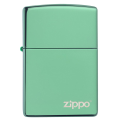 26585 High Polish Green Zippo Logo