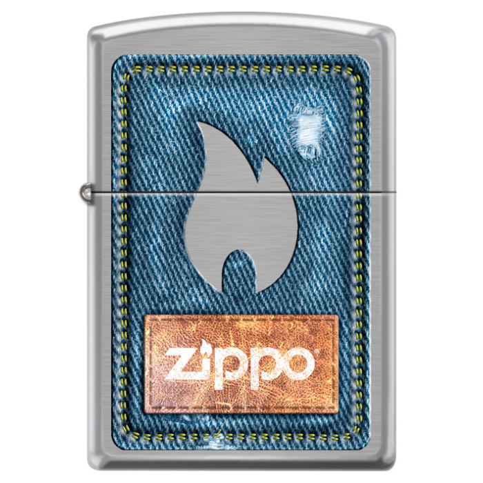 21930 Denim Zippo and Flame