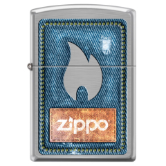 21930 Denim Zippo and Flame