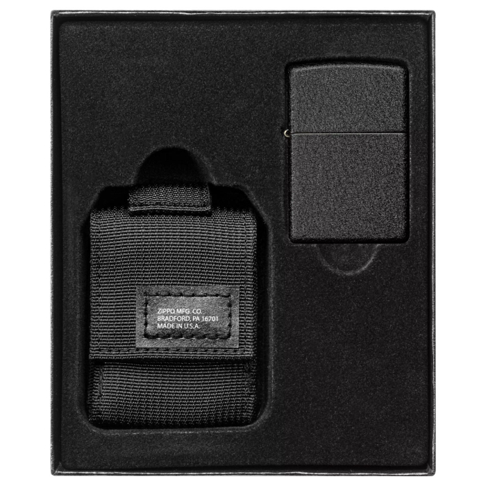 30058 Sada taktické pouzdro + Zippo zapalovač 26075 Black Crackle™