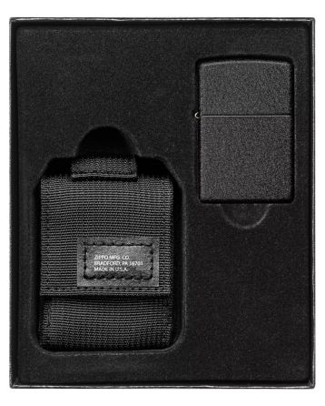 30058 Sada taktické pouzdro + Zippo zapalovač 26075 Black Crackle™