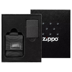 30058 Sada taktické pouzdro + Zippo zapalovač 26075 Black Crackle™