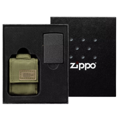 30056 Sada taktické pouzdro + Zippo zapalovač 26075 Black Crackle™