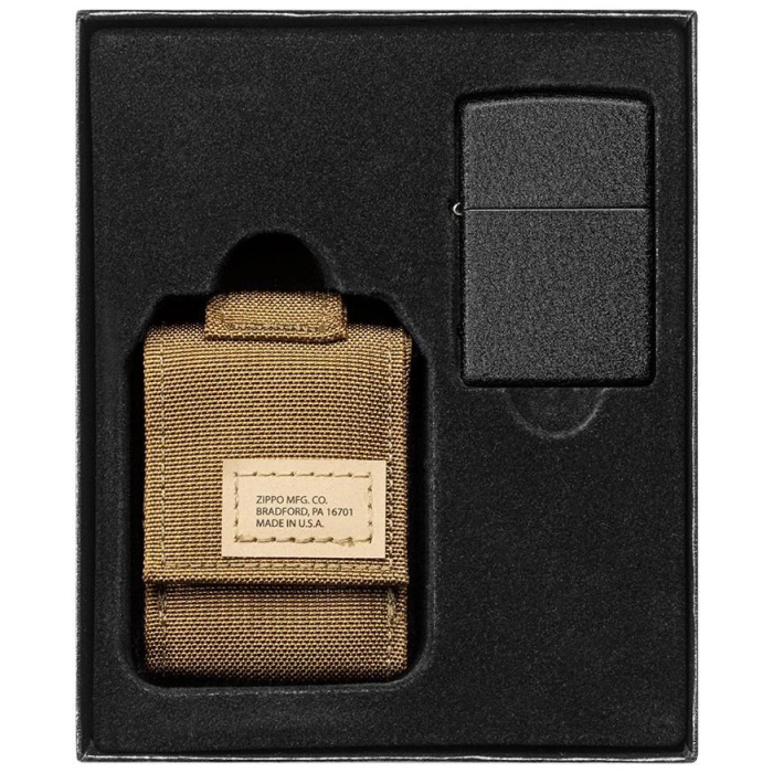 30057 Sada taktické pouzdro + Zippo zapalovač 26075 Black Crackle™