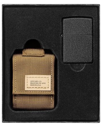 30057 Sada taktické pouzdro + Zippo zapalovač 26075 Black Crackle™