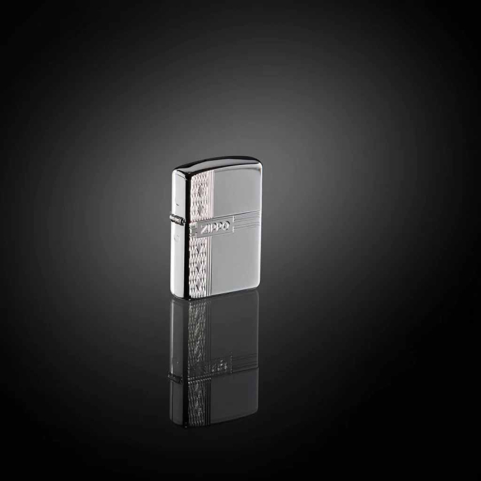 28026 Sterling Silver Zippo Diamond Design