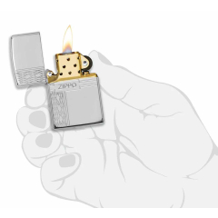 28026 Sterling Silver Zippo Diamond Design
