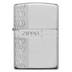 28026 Sterling Silver Zippo Diamond Design