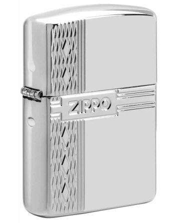 28026 Sterling Silver Zippo Diamond Design