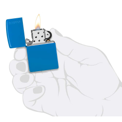 26089 Sky Blue Matte Zippo Logo
