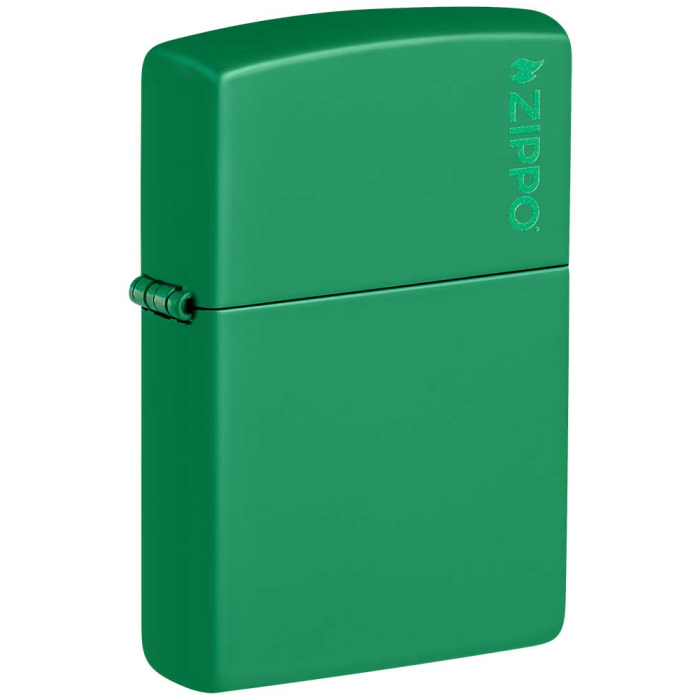 26107 Grass Green Matte Zippo Logo