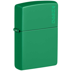 26107 Grass Green Matte Zippo Logo