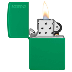 26107 Grass Green Matte Zippo Logo